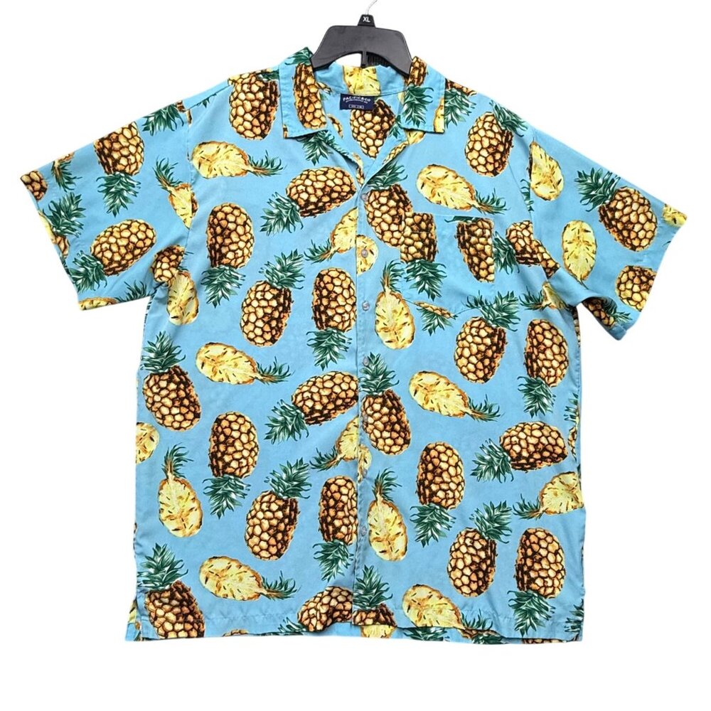 VTG Y2K Surf Pacific & Co Pineapple Hawaiian Camp Shirt Mens XL Retro Dadcore